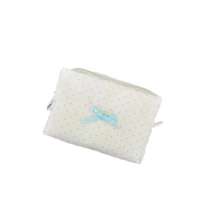 Borsa per cosmetici in tessuto a pois stile coreano custodia da viaggio carina ragazza