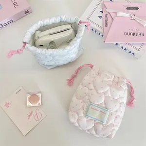 Bolso Almacenamiento Cordón Corazón Estrellas Acolchado Lindo Estuche Maquillaje Viaje