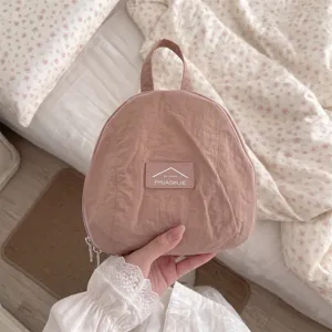 Koreanischer Stil halbkreisformige Make-up-Tasche Stoff Kosmetik Aufbewahrungstasche tragbar