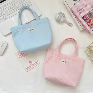 Καπιτονέ τσάντα tote παστελ αισθητική casual τσάντα χεριού μικρή τσάντα φαγητού χαριτωμένη
