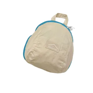 Koreanischer Kosmetikbeutel mit Kontrastkante, halbrunde Stoff Make-up Tasche tragbar.
