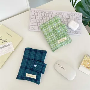Plaid notebook cover planner protector student stationery bag daily journal organizer