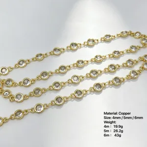Componenti per catena di gioielli in zircone di rame, varie misure per accessori fai da te.