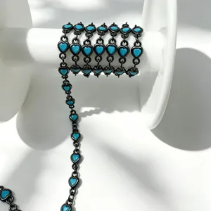 Accessori per gioielli DIY catena in metallo nero cuore turchese collana materiale per capelli