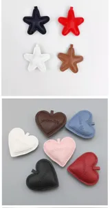 Ciondoli in pelle 3D a stella e cuore accessori decorativi fai da te per regali.