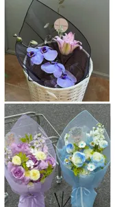 Korean flower bouquet wrapping mesh semi-transparent stiff square yarn floral material