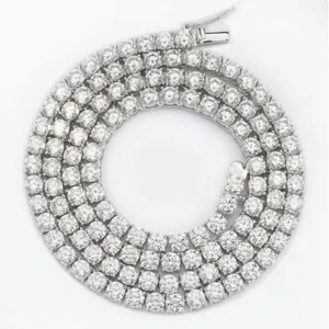 Collar de Tenis de Plata Esterlina S925 Moissanita Joyería Brillante Clásica Mujer