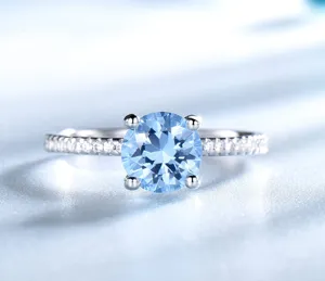 s925 silber hellblau topas ring funkelnder zirkonia luxus zarte elegante damenschmuck