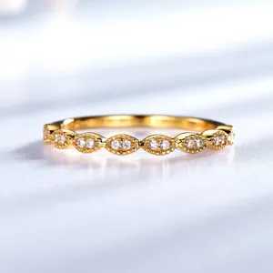 Minimalistischer 925 Sterlingsilber Ring Für Damen Luxus Strass Milgrain Kante Bandring Galvanisierter Geometrischer Ewigkeitsschmuck Geschenk