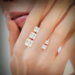 Eleganter 925er Sterlingsilber Prinzessin Schliff Moissaniet Offener Ring Für Damen
