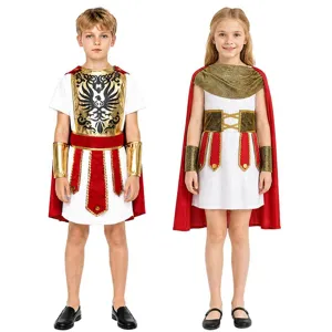 Costume de guerrier romain pour enfants Halloween cosplay tenue garçon et fille avec cape.