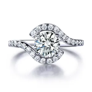 Luxus 925 Sterling Silber Zirkonia Ring elegante Mode Damen Schmuck Hauptansicht Foto