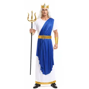 Anndrikó Kostoymi Poseidona Ellinikis Mythologias Halloween Cosplay Stoli Leyki Roba Mple Sali Enilikon Party Forema