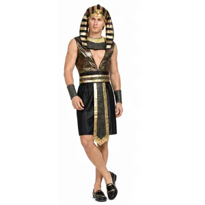 Vue détaillée du costume de pharaon égyptien pour homme fête de déguisement Halloween