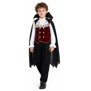 Déguisement Vampire Enfant Halloween Baron Cosplay Tenue Fête Garçon Costume Set