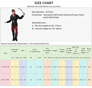 Costume de pirate adulte tenue de cosplay pour fête d'Halloween et grand déguisement