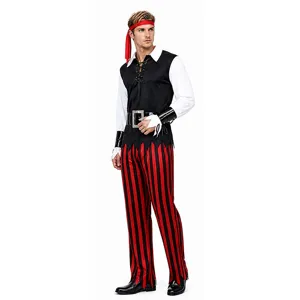 Disfraz de Pirata del Caribe para Adultos Halloween Cosplay Traje Hombres Mujeres Fiesta de Escena Ropa
