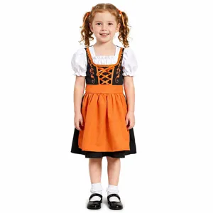 Détail de costume de Dirndl d'Oktoberfest pour enfants, tenue de servante bavaroise.