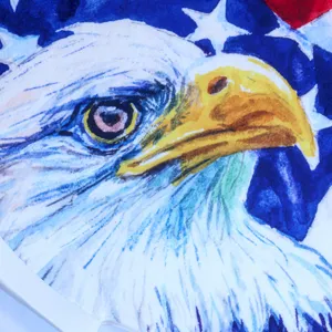 Unabhängigkeitstag amerikanische Flagge Weißkopfseeadler Druck Kostüm Detailansicht