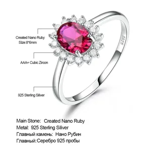 925 Sterlingsilber Oval Blume Ring Für Damen Farbige Zirkonia Cluster Statement Band Ring Elegant Mode Schmuck Geschenk