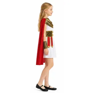 Déguisement de Guerrier Romain pour Enfant Halloween Cosplay avec Cape Rouge et Or