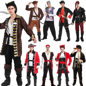 Men pirate costume adult halloween cosplay outfit captain costume party dress up apparel