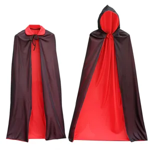 Black and red reversible cloak cape for Halloween costume party performance apparel items.