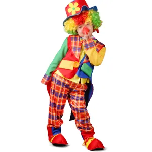 Kids clown costume colorful circus outfit set with wig for Halloween party performance