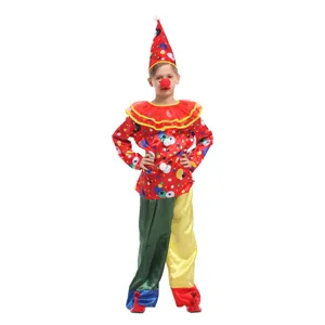 Children clown costume set for kids Halloween party performance dress up outfit detailed view