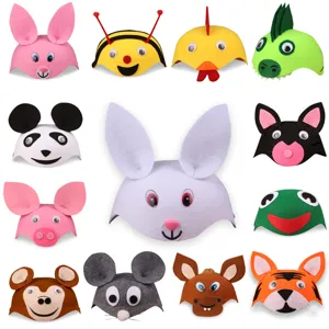 Sombrero de Fieltro de Animales de Dibujos Animados para Niños Lindo Personaje del Zodíaco Tocado de Rendimiento Fiesta