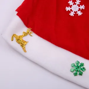 Christmas velvet hat with glitter reindeer snowflake detail festive party costume accessory