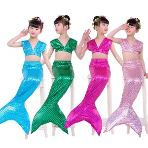 Costume da bagno sirena bambini set bikini due pezzi per bambine abbigliamento mare