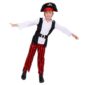 Ensemble de costume de pirate pour enfants avec chemise gilet pantalon et chapeau pour halloween