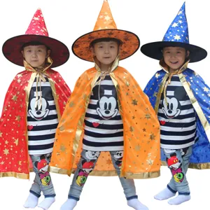 Enfants Halloween Sorcière Costume Cape Chapeau Ensemble Fête Performance Cosplay Costume pour Enfants