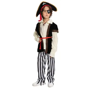 Ensemble de costume de pirate pour enfants avec chapeau chemise gilet et pantalon.