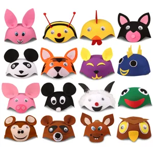 Sombreros de fieltro de animales de dibujos animados para niños máscaras para fiesta.