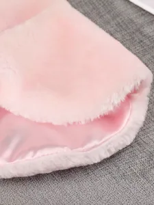 Cape manteau en fausse fourrure rose pour fille doublure satin douce vêtement chaud enfant