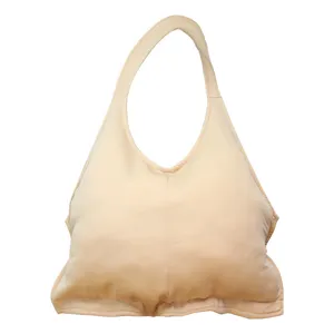 Accesorio de disfraz de barriga falsa para juego de rol de Papá Noel de tela beige.