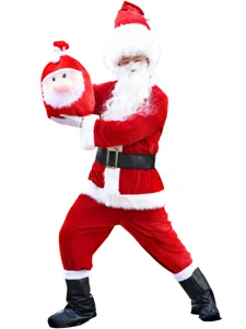 Disfraz de Papá Noel para hombre conjunto para fiesta navideña juego de rol vestimenta.