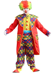 Costume de clown coloré pour adulte pour fête spectacle mascarade et carnaval déguisement.