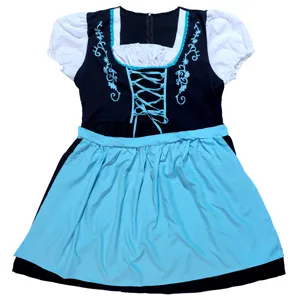 Bavarian Oktoberfest traditional German Dirndl dress for women, festive maid costume outfit.