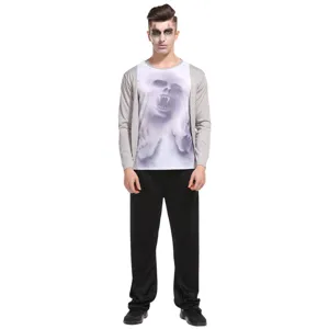 Halloween vampire 3D ghost costume set for men, detailed view of the spooky cosplay outfit.