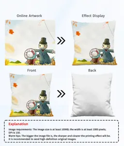 Vue détaillée de taie d'oreiller personnalisée, présentation et dos de housse de coussin.