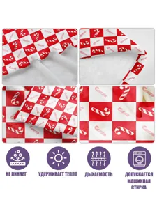 Christmas flannel blanket red white checkerboard candy cane pattern soft cozy throw
