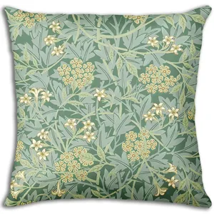 William Morris vintage green floral cushion cover for living room sofa decorative pillow case.