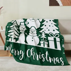 Christmas flannel blanket holiday throw blanket soft cozy winter warm sleeping blanket