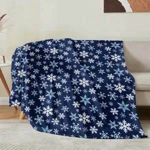 Christmas flannel blanket soft cozy snowflake throw for sofa couch decoration winter holiday indoor