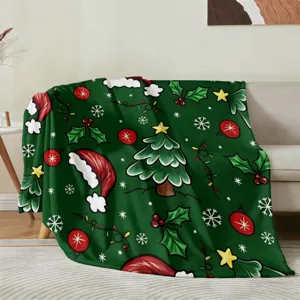 Christmas flannel blanket soft cozy fleece throw blanket for sofa holiday home decor main