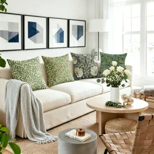 European vintage floral throw pillow cover, elegant botanical decorative cushion for sofa.
