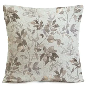 Botanical print throw pillow cover, vintage leaf pattern decorative cushion case for sofa.